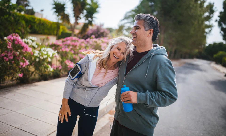 Active mature couple outdoors