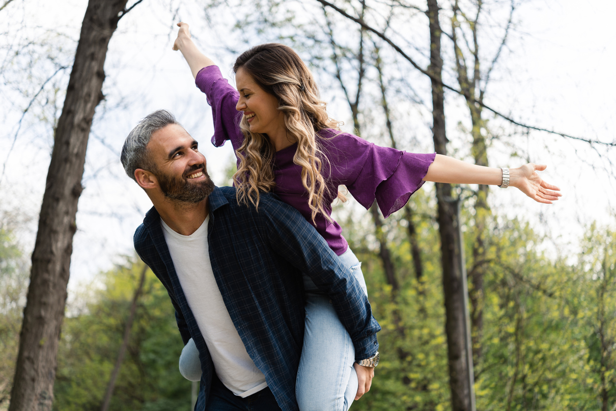 Adults enjoying an active day outdoors