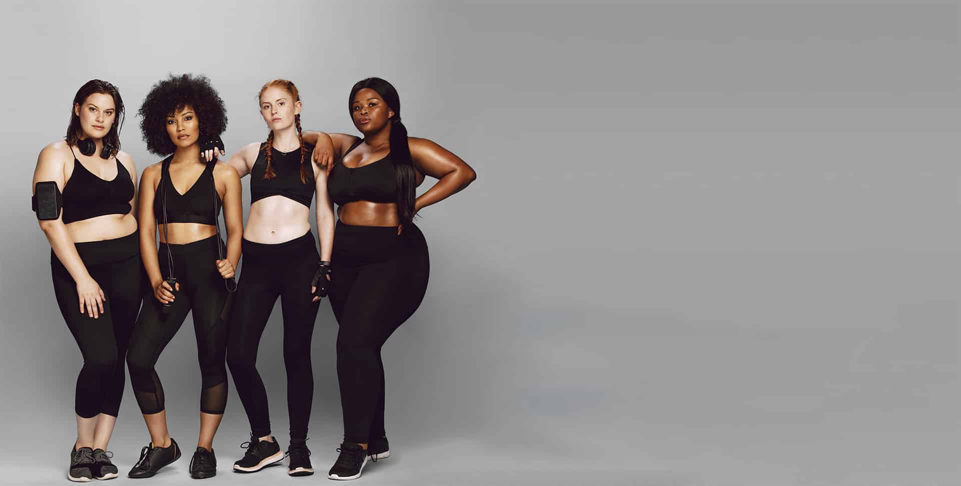 A diverse group of women in activewear